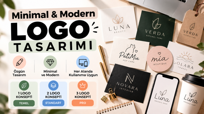 markanız için minimal ve modern logo tasarlıyorum