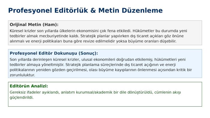 profesyonel editörlük ve içerik analizi hizmeti sunmaktayım