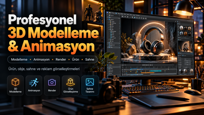 profesyonel 3D modelleme ve animasyon yapabilirim