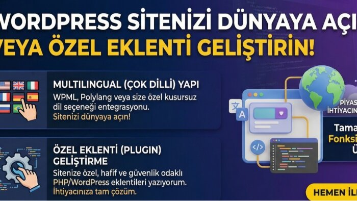 çok dilli site ve özel eklenti geliştiririm
