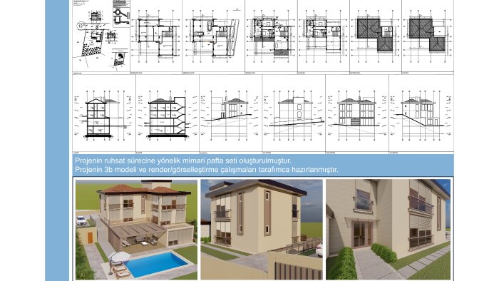 mimari teknik çizim, modelleme ve görselleştirme yaparım
