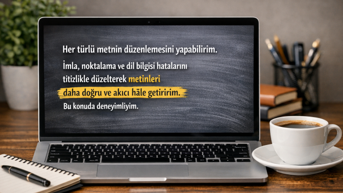yazılarınızdaki tüm düzeltmeleri yapabilirim