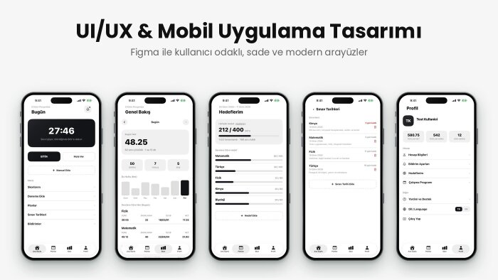 Figma ile mobil uygulama ve web arayüzü tasarlarım