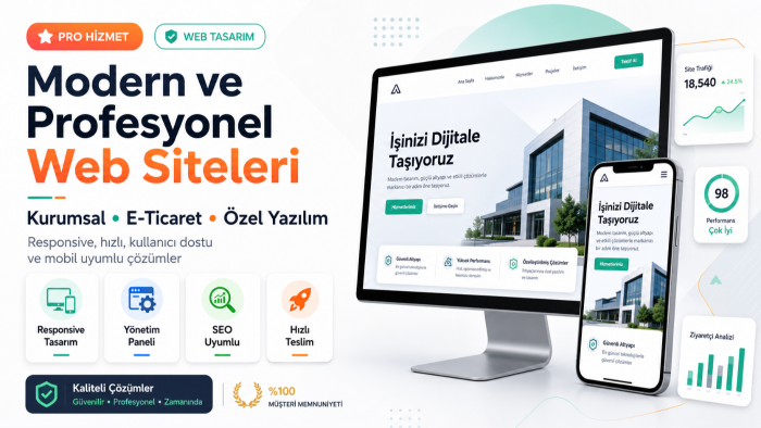 modern ve profesyonel web sitenizi geliştiririm