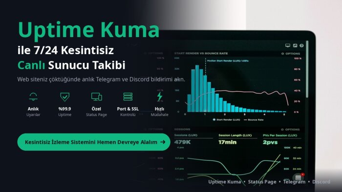 Uptime Kuma ile 7/24 sunucu izleme sistemi kurabilirim
