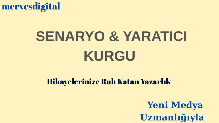 profesyonel senaryo ve yaratıcı metinler kurgularım