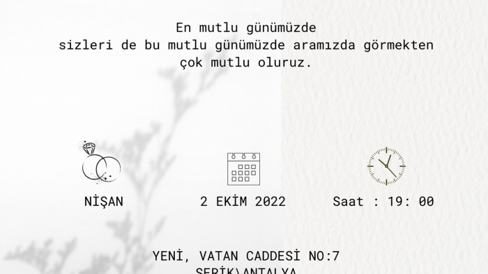 istediğiniz davetiyeyi kısa sürede teslim edebilirim