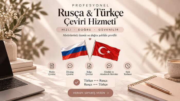 markanız veya metniniz için profesyonel Rusça çeviri yaparım