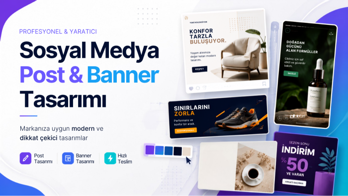 sosyal medya post ve banner tasarımları yaparım