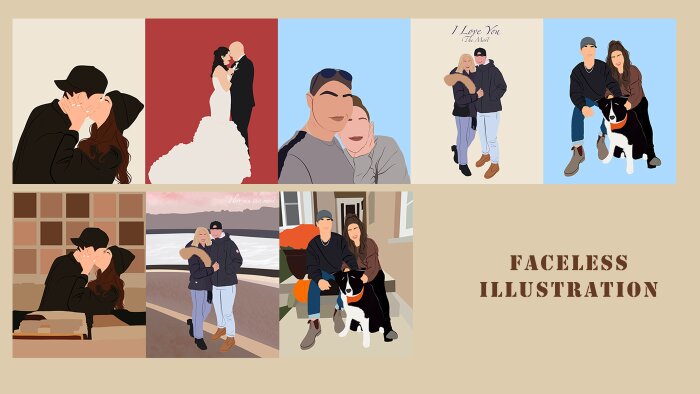 dilediğiniz faceless illüstrasyonu çizerim