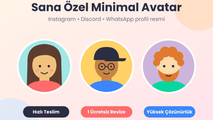 sana özel dijital profil resmi / avatar çizerim