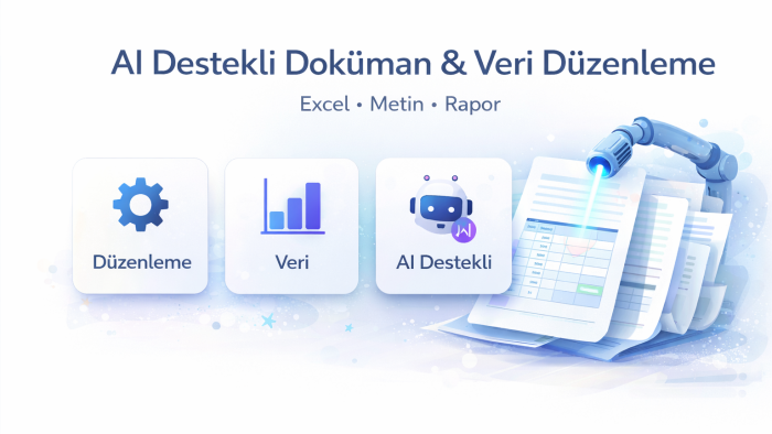 yapay zeka destekli doküman ve veri düzenleme hizmeti verirm