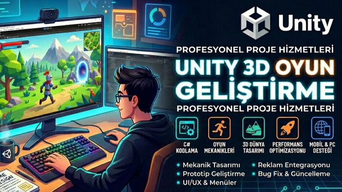 Unity ile 3D ve 2D oyun geliştirebilirim