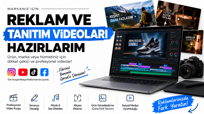 profesyonel reklam ve tanıtım videoları hazırlarım