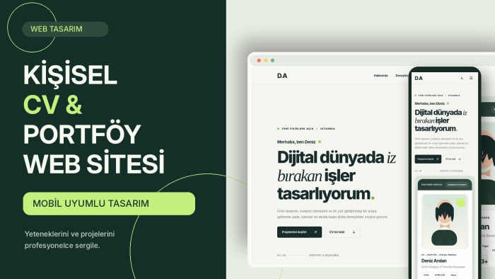 size özel modern cv ve kişisel portföy web sitesi yaparım