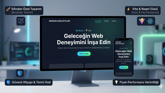 React ve TypeScript ile full stack web siteleri geliştiyorum