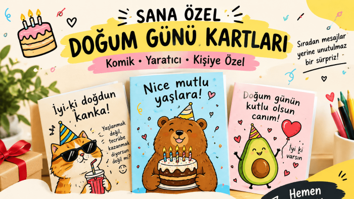 doğum gününe özel eğlenceli doğum günü kartları yapıyorum