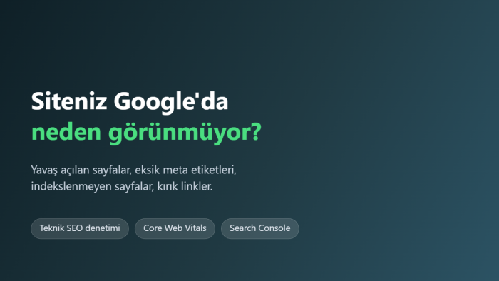 sitenizin teknik seo ve hız sorunlarını düzeltirim