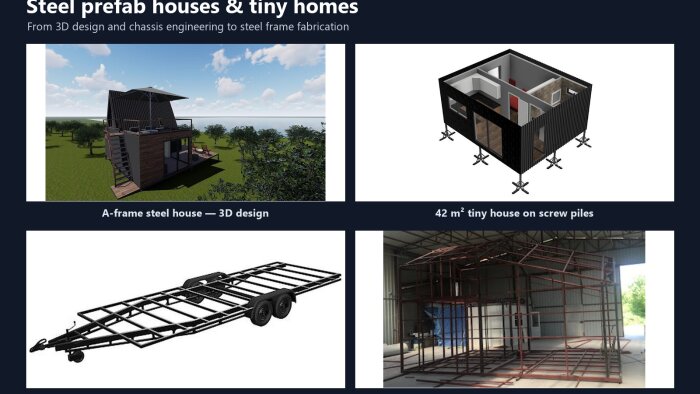 çelik prefabrik ev ve A tipi ev tasarlarım