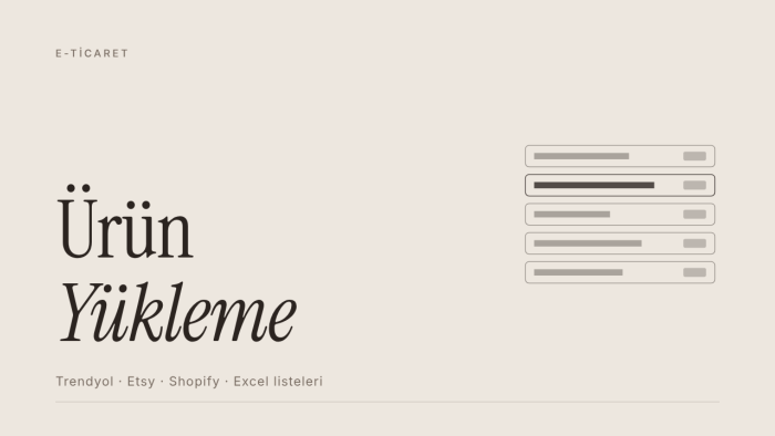 Etsy, Shopify ve pazaryerlerine toplu ürün yükleme yaparım