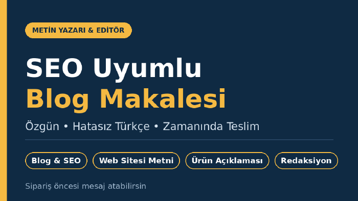 web siteniz/ blogunuz için SEO uyumlu içerik hazırlarım