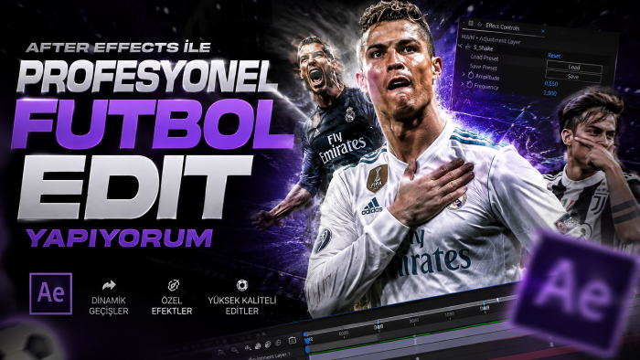 After Effects ile profesyonel futbol editleri yapıyorum