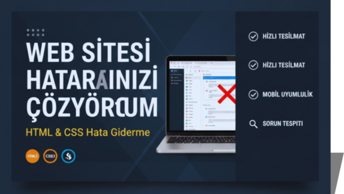 web sitenizdeki hataları ve görsel bozuklukları gideririm