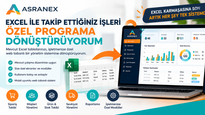 Excel ile takip ettiğiniz işleri özel programa dönüştürürüm