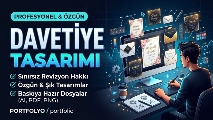 sizin için davetiye tasarımlarını en iyi şekilde yapabilirim