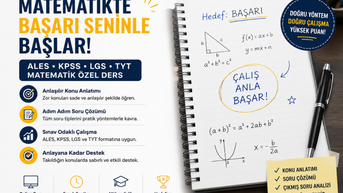 ALES KPSS TYT ve LGS matematiğinde yardımcı olurum