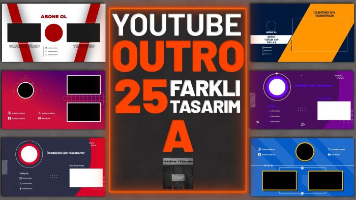 youtube bitiş ekranı, outro tasarımları yapıyorum