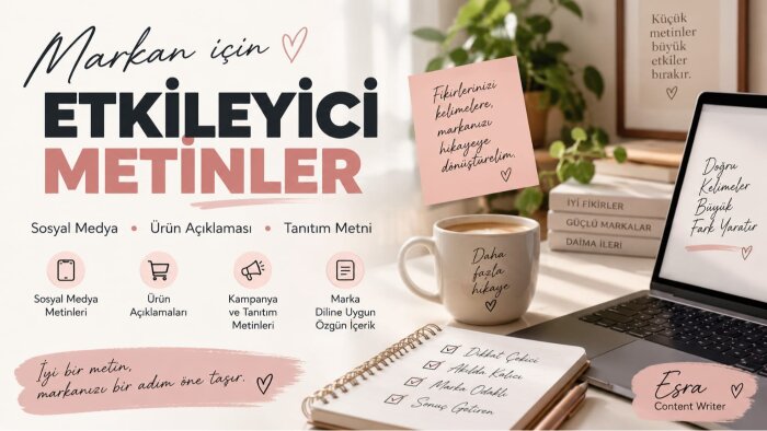 markanıza özel sosyal medya ve ürün metinleri yazarım