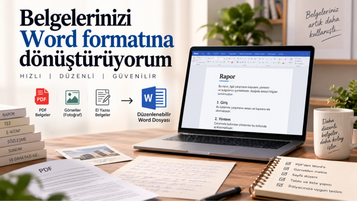 PDF ve görsellerinizi düzenlenebilir Word'e çevirebilirim