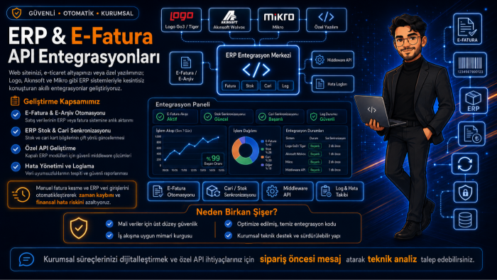 akinsoft erp e-fatura api entegrasyonu yaparım