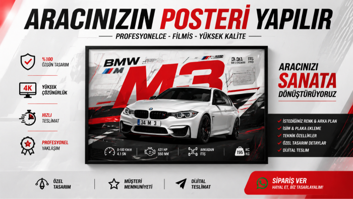 aracınız için poster tasarlıyorum