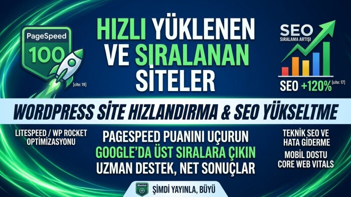 wordpress sitenizin hızını ve pagespeed puanını artırırım