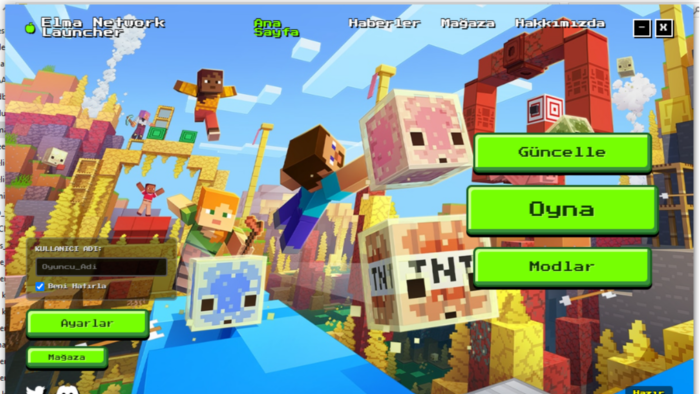 sunucunuza özel Minecraft launcher'ı hazırlıyorum