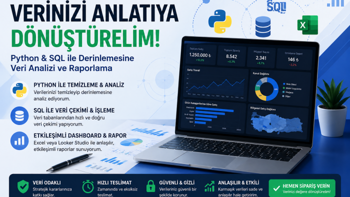 verilerinizi Python ve SQL ile analiz edip görselleştiririm