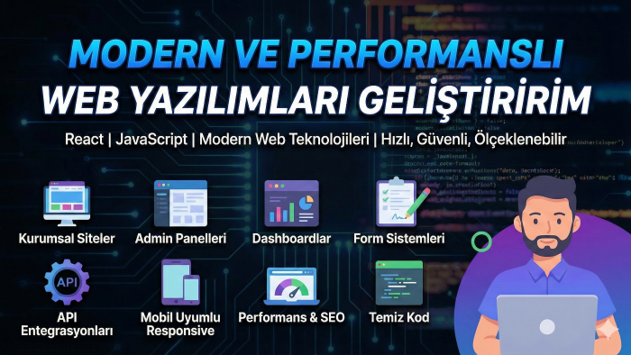 modern teknolojilerle web uygulası geliştiririm