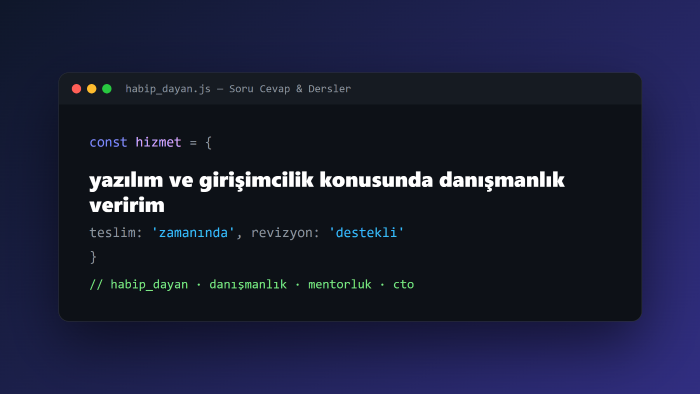 yazılım geliştirme konusunda danışmanlık veririm