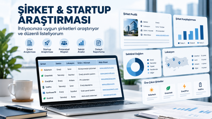 şirket ve startup araştırması yapıyorum