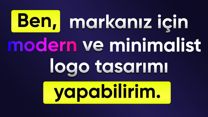 modern ve minimalist logo tasarımı yapabilirim