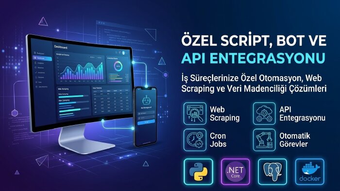 iş süreçlerinize özel script, bot ve entegrasyon yazarım