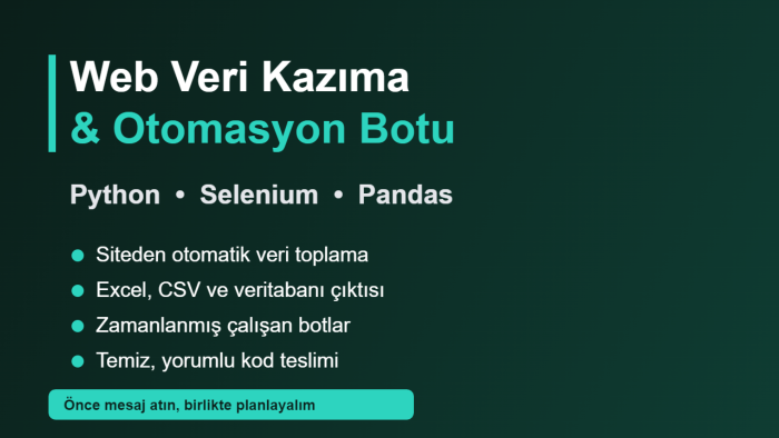 Python ile web veri kazıma ve otomasyon botu yazarım