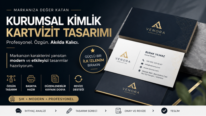 profesyonel şekilde kurumsal kimlik ve kartvizit tasarlarım