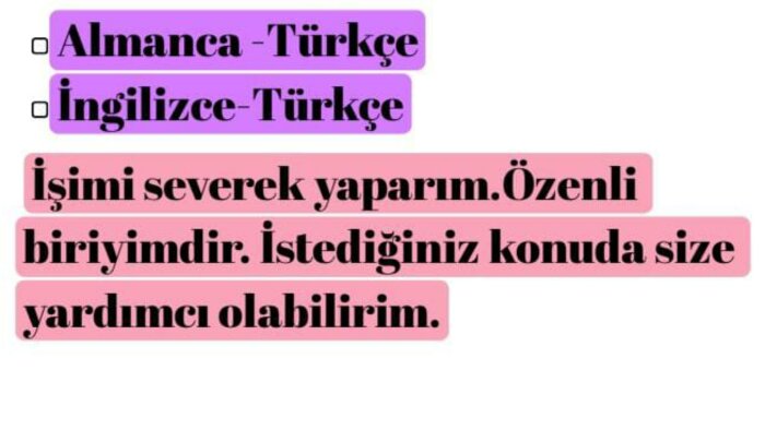 çeviriler yapıyorum