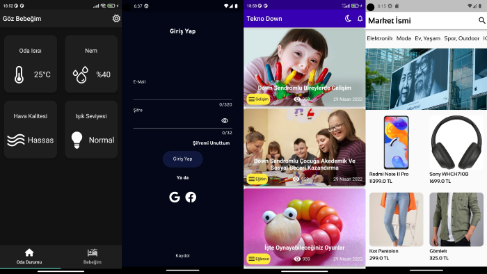 Flutter ile mobil uygulamalar geliştirebilirim