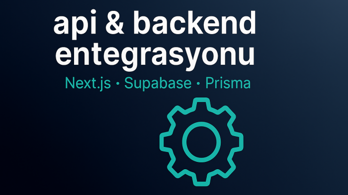 api ve backend entegrasyonu yapıyorum