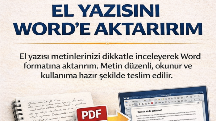 el yazılarınızı düzenli ve hatasız biçimde Word’e çeviririm
