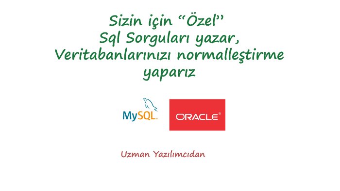 özel veritabanı sql  sorgularınızı yazarım